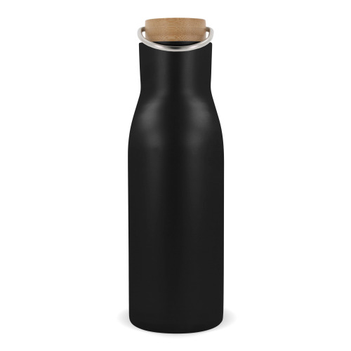 Butelka termiczna z pokrywą bambusową 500ml Czarny LT98900-N0002 (2)