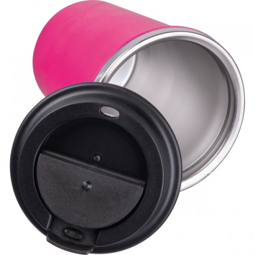 Kubek termiczny 350 ml z powłoką z recyklingu METODY Różowy 8496211 (2)