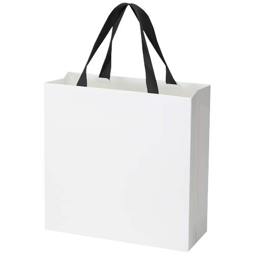Torba papierowa Smartfold 210 g/m² z uchwytami ze wstążki i matowym laminowaniem – 31 x 12 x 31 cm Czarny 1ZM01890 (2)