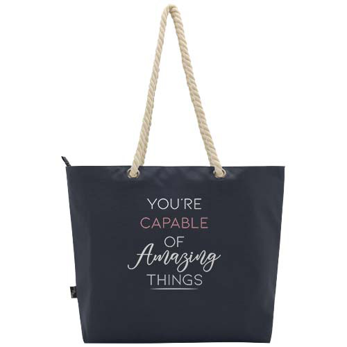 Panama torba termiczna na plażę z uchwytami ze sznurka wykonana z materiałów z recyklingu z certyfikatem GRS Granatowy 13007955 (1)