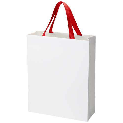Torba papierowa Smartfold 210 g/m² z uchwytami ze wstążki i błyszczącym laminowaniem – 31 x 12 x 39 cm Czerwony 1ZM01421 (2)