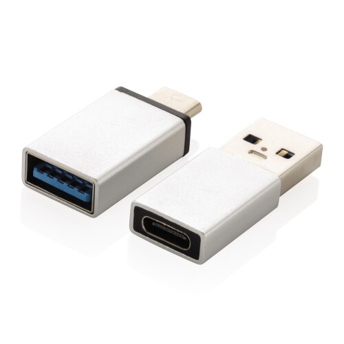 Zestaw adapterów USB A / USB C srebrny P300.102 