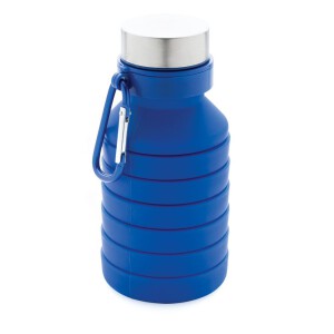 Składana butelka sportowa 550 ml z karabińczykiem niebieski