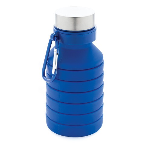 Składana butelka sportowa 550 ml z karabińczykiem niebieski P432.625 