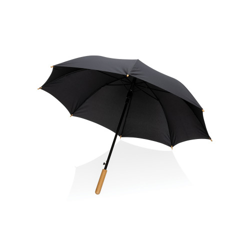 Bambusowy parasol automatyczny 23" AWARE™ RPET Czarny P850.651 