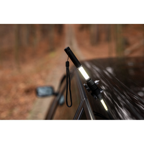 Latarka bezpieczeństwa 1 LED COB, przecinak do pasów, młotek bezpieczeństwa | Flint Czarny V0925-03 (2)