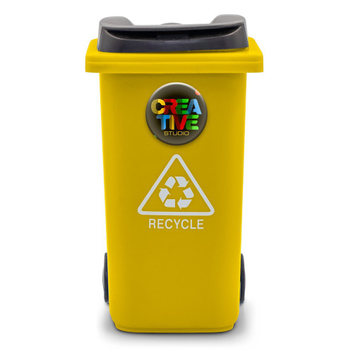 Pojemnik na przybory do pisania „kontener na śmieci” | Erco żółty VA079-08 (7)