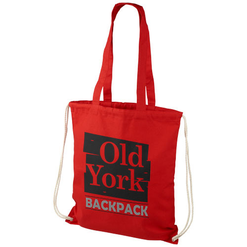 Plecak Eliza wykonany z bawełny o gramaturze 240 g/m² ze sznurkiem ściągającym Czerwony 12027604 (1)