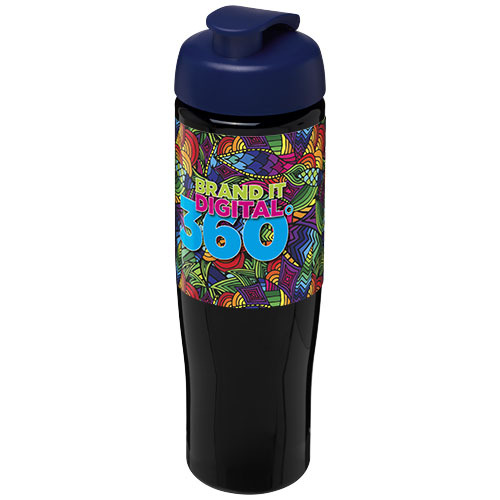 Bidon H2O Tempo® o pojemności 700 ml z wieczkiem zaciskowym Czarny 21004013 (1)