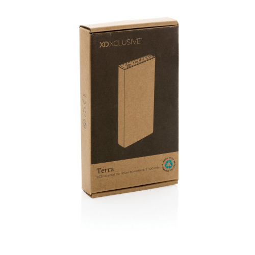 Power bank 5000 mAh Terra, aluminium z recyklingu Szary P322.682 (9)