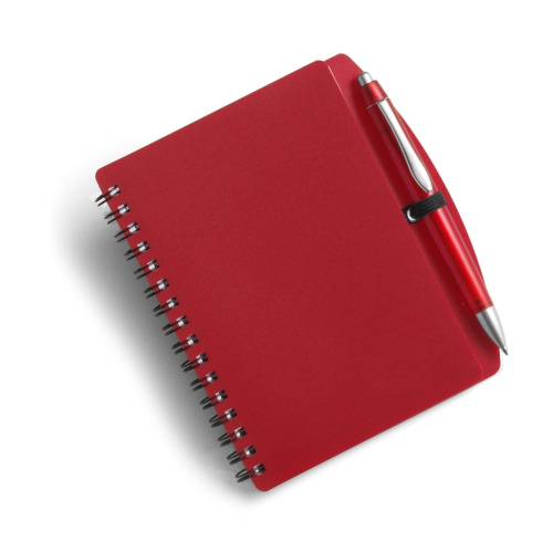 Notatnik A6 (kartki w linie)  z długopisem czerwony V2391-05 