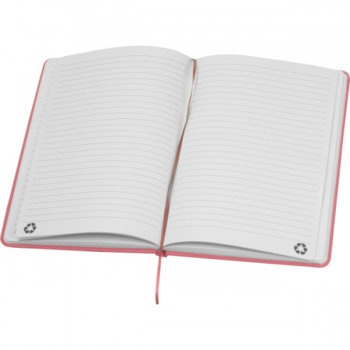 Notatnik A5 w linie z materiałów z recyklingu DOMINIK Różowy 2526111 (2)