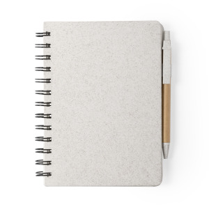 Notatnik ok. A5 ze słomy pszenicznej, długopis