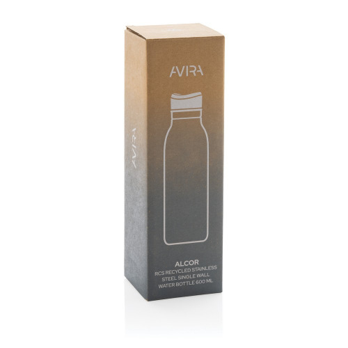 Butelka sportowa 600 ml Avira Alcor, stal nierdzewna z recyklingu Srebrny P438.062 (6)