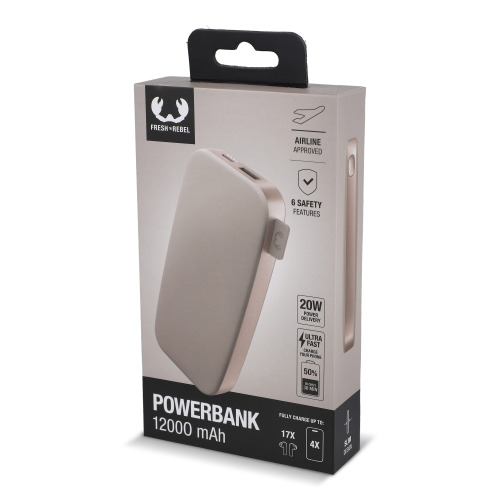 2PB12100 | Fresh 'n Rebel Powerbank 12000 mAh USB-C Szybkie ładowanie 20W Beżowy LT49402-N0055 (6)