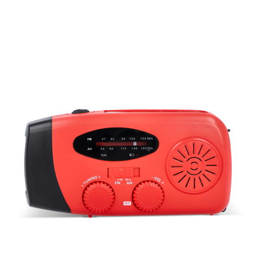 SafeSound Radio awaryjne zasilane energią słoneczną i korbką Czerwony LT95607-N0021 (5)
