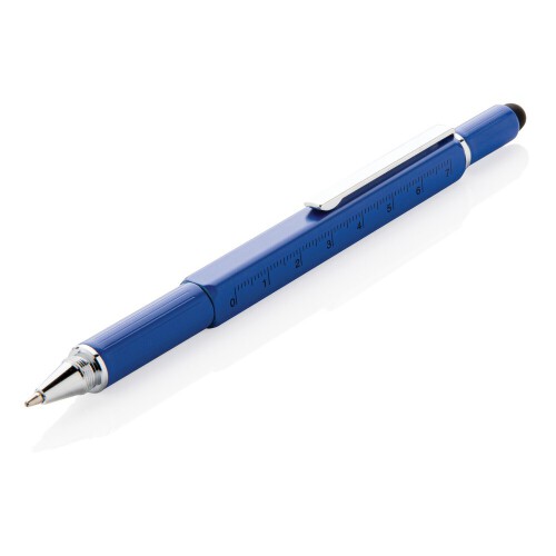 Długopis wielofunkcyjny, poziomica, śrubokręt, touch pen granatowy V1996-04 