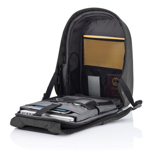 Bobby Hero Small plecak na laptopa do 13,3" i tablet 12,9", chroniący przed kieszonkowcami, wykonany z RPET czarny V0996-03 (11)