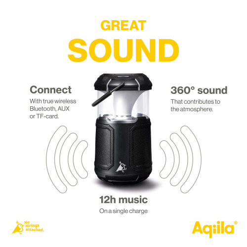 Głośnik Bluetooth Aqiila Soundbird B10 z podświetleniem i funkcją powerbanku Czarny LT45207-N0002 (8)