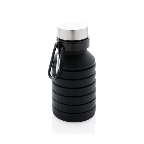Składana butelka sportowa 550 ml z karabińczykiem Czarny P432.621 