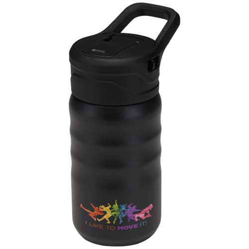 Bidon sportowy Knox o pojemności 350 ml, wykonana ze stali nierdzewnej z podwójnymi ściankami i materiału pochodzącego z recy Czarny 10095290 (1)
