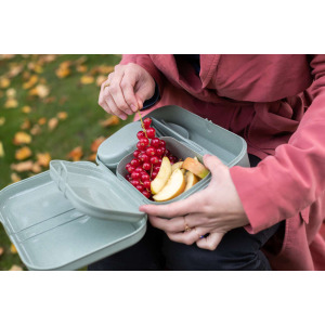 Zestaw 3 lunchboxów ze sztućcami Pascal ready organic pink Koziol