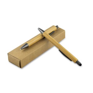 Zestaw piśmienny, bambusowy długopis touch pen i ołówek mechaniczny drewno