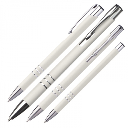 Długopis metalowy soft touch NEW JERSEY biały 055506 (1)