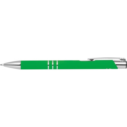Długopis z aluminium z recyklingu półżelowy soft touch DUNMORE Zielony 399109 (2)