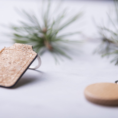 Korkowy brelok do kluczy Jasnobrązowy V0738-18 (3)