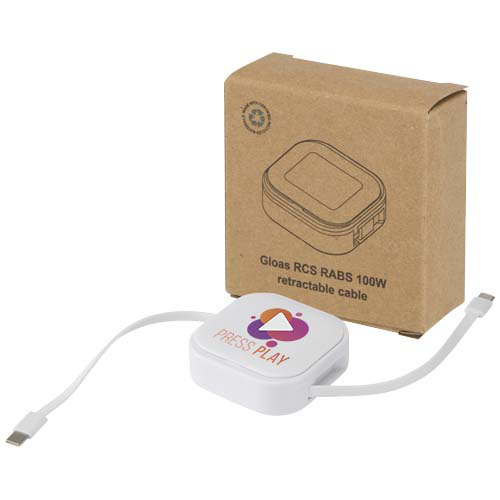 Gloas kabel 5-w-1 z recyklingu do synchronizacji danych z funkcją szybkiego ładowania 100 W i zestawem narzędzi do smartfonów Biały 12444801 (1)