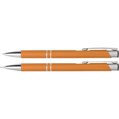 Zestaw piśmienny, długopis i ołówek mechaniczny pomarańczowy V1956-07 (1)