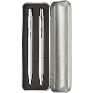 Zestaw piśmienny, długopis i ołówek mechaniczny srebrny