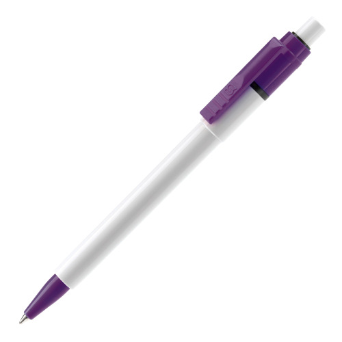 Długopis Baron Colour nieprzezroczysty Biały / purpurowy LT80900-N0172 
