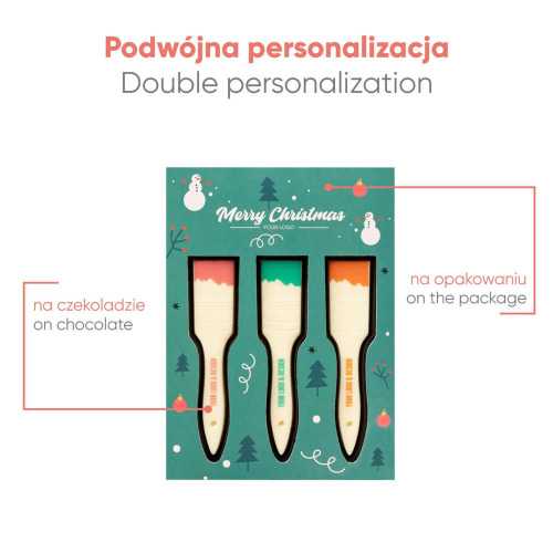 Zestaw czekoladek z nadrukiem pędzle 3 szt. Wielokolorwy S0660 (3)