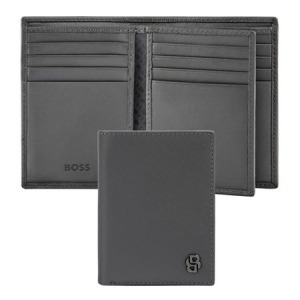 Składany portfel na karty Double B Saffiano Black Szary