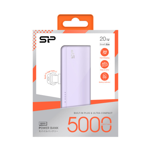 Power bank QD50 5000 mAh Silicon Power Fioletowy EG834312 (3)