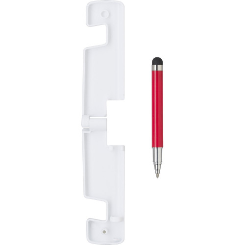 Stojak na telefon, długopis, touch pen czerwony V2872-05 (3)