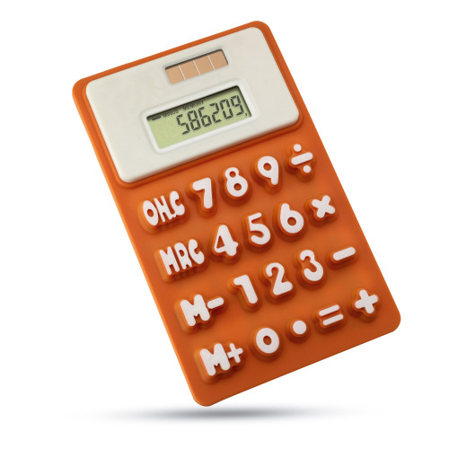 Kalkulator na baterię słoneczą pomarańczowy MO7435-10 