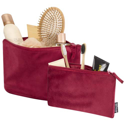 Swift zestaw aksamitnych kosmetyczek z recyklingu z certyfikatem GRS Bordo 12076922 (3)