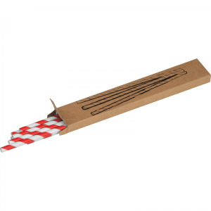 Słomki do napojów tekturowe 10 szt. LINA Czerwony