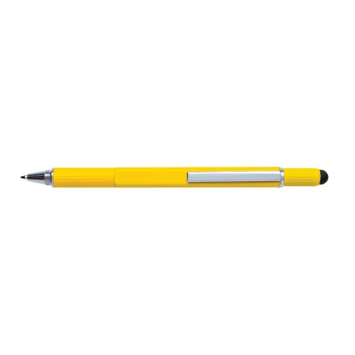 Długopis wielofunkcyjny, poziomica, śrubokręt, touch pen żółty V1996-08 (7)