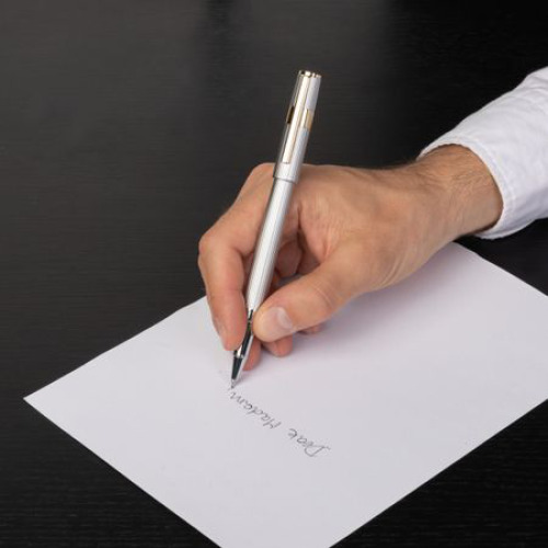 Pióro kulkowe Gear Pinstripe Silver / Gold Srebrny HSV2855B (8)