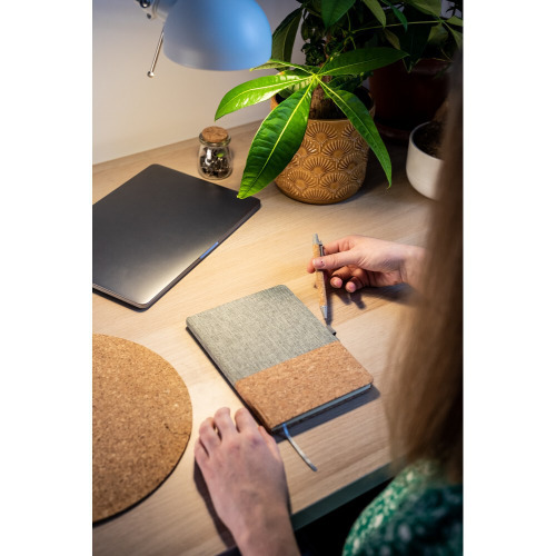 Korkowy notatnik A5 z długopisem | Layla Szary V0056-19 (14)