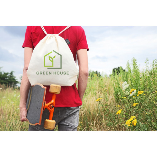 Worek ze sznurkiem z bawełny organicznej B'RIGHT | Meredith Beżowy V0944-20 (2)