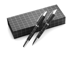 Zestaw piśmienny, długopis i pióro kulkowe czarny