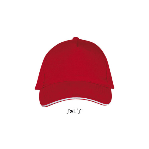 LONG BEACH Czapka 5 pan. Rojo/Blanco S00594-RE-M 