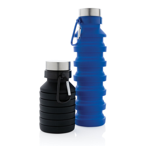Składana butelka sportowa 550 ml z karabińczykiem Czarny P432.621 (9)