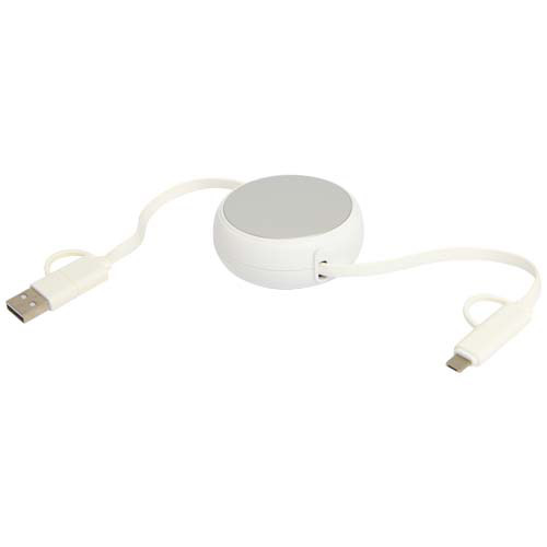 Alasia zwijany kabel do synchronizacji danych i szybkiego ładowania 5 w 1 45 W o długości 100 cm z tworzyw sztucznych i aluminium pochodzących z recyklingu Srebrny 12442081 (5)