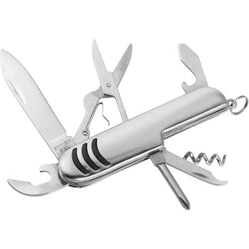 Nóż wielofunkcyjny, scyzoryk srebrny V4601-32 